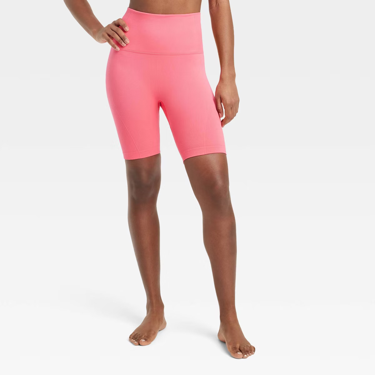 Women's Seamless High-Rise Rib Bike Shorts 6" - All In Motion™ | Target