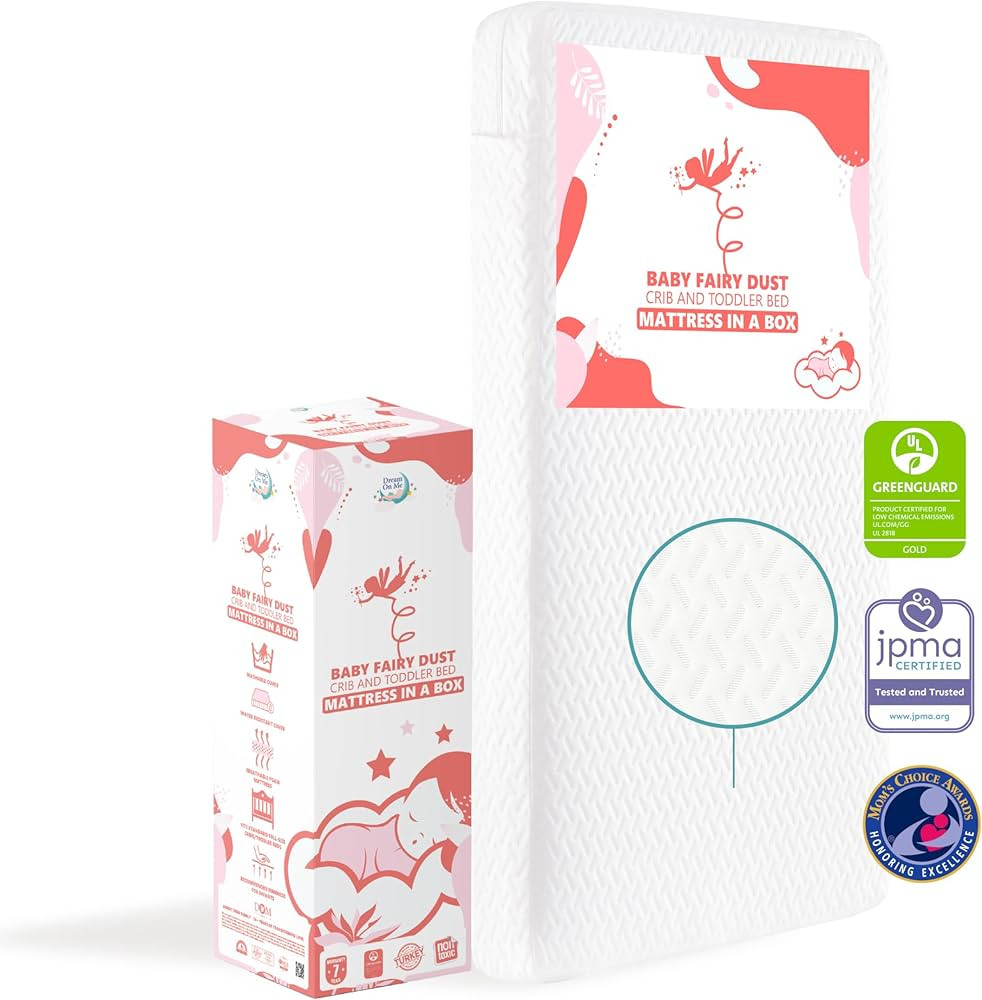 Dream On Me Baby Fairy 5” Foam Crib & Toddler Bed Mattress in a Box, White I Greenguard Gold Ce... | Amazon (US)