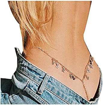 Women Sexy Rhinestone Virgo Constellations Waist Body Chain Crytal Sexy12 Constellations Letter P... | Amazon (US)