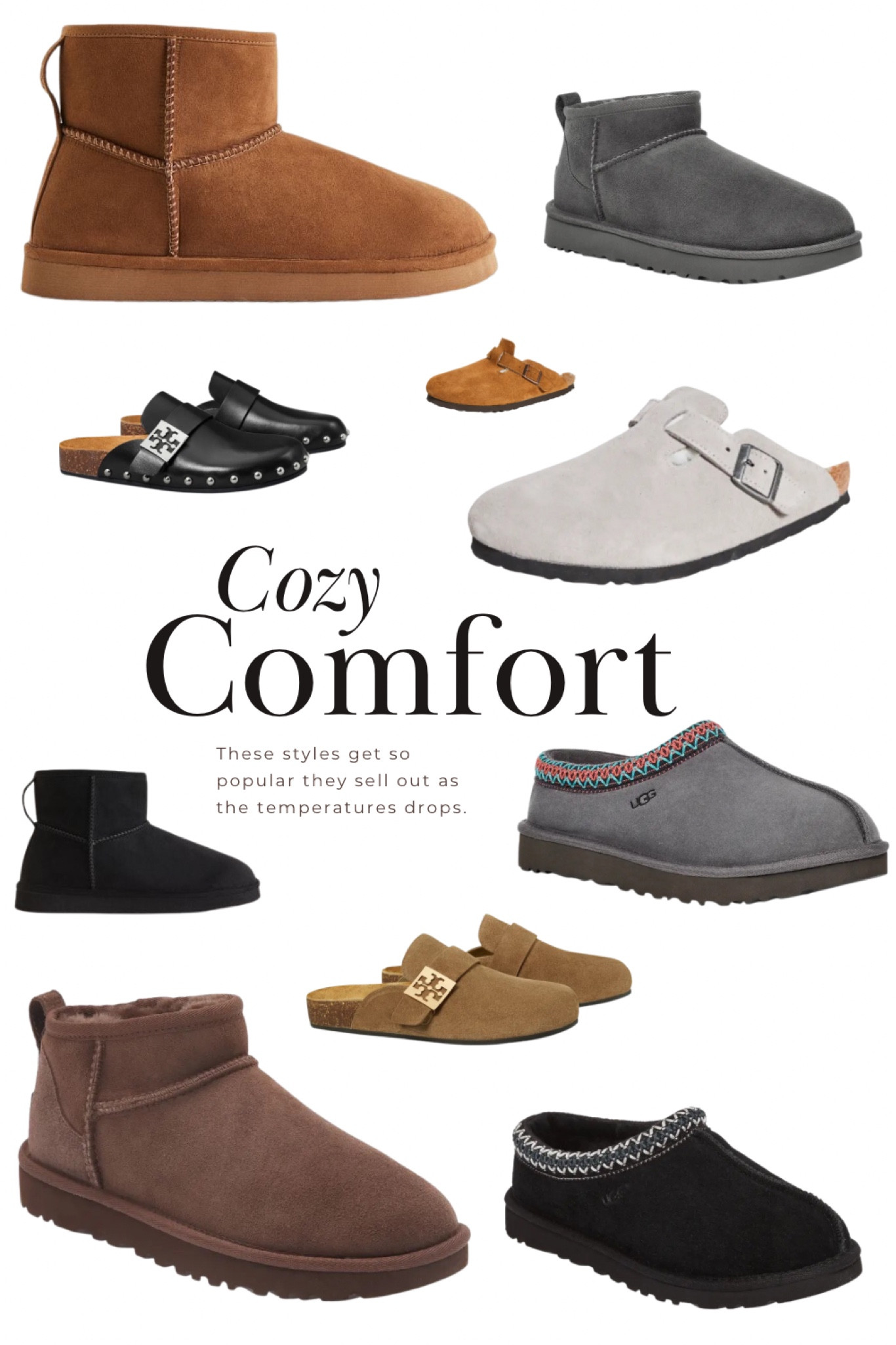 Birkenstocks and Ugg style shoes 