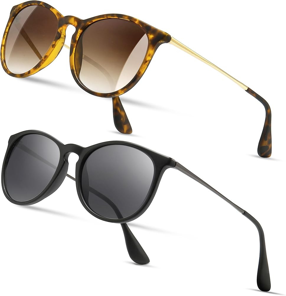 SUNGAIT Premium Vintage Round Sunglasses for Women Men Classic Retro Trendy Style | Amazon (US)