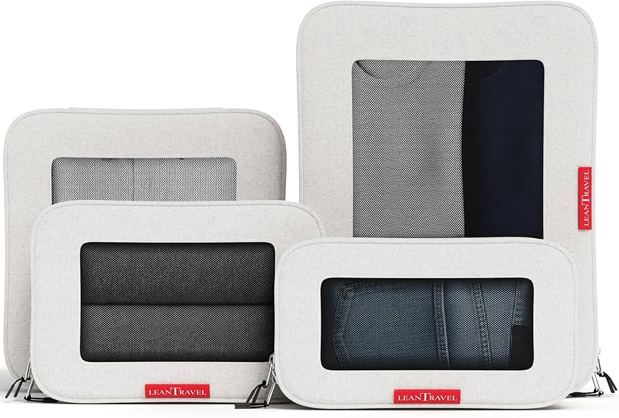 LeanTravel Premium Compression Packing Cubes for Travel - Suitcase Organizer Bags with Double Zip... | Amazon (US)