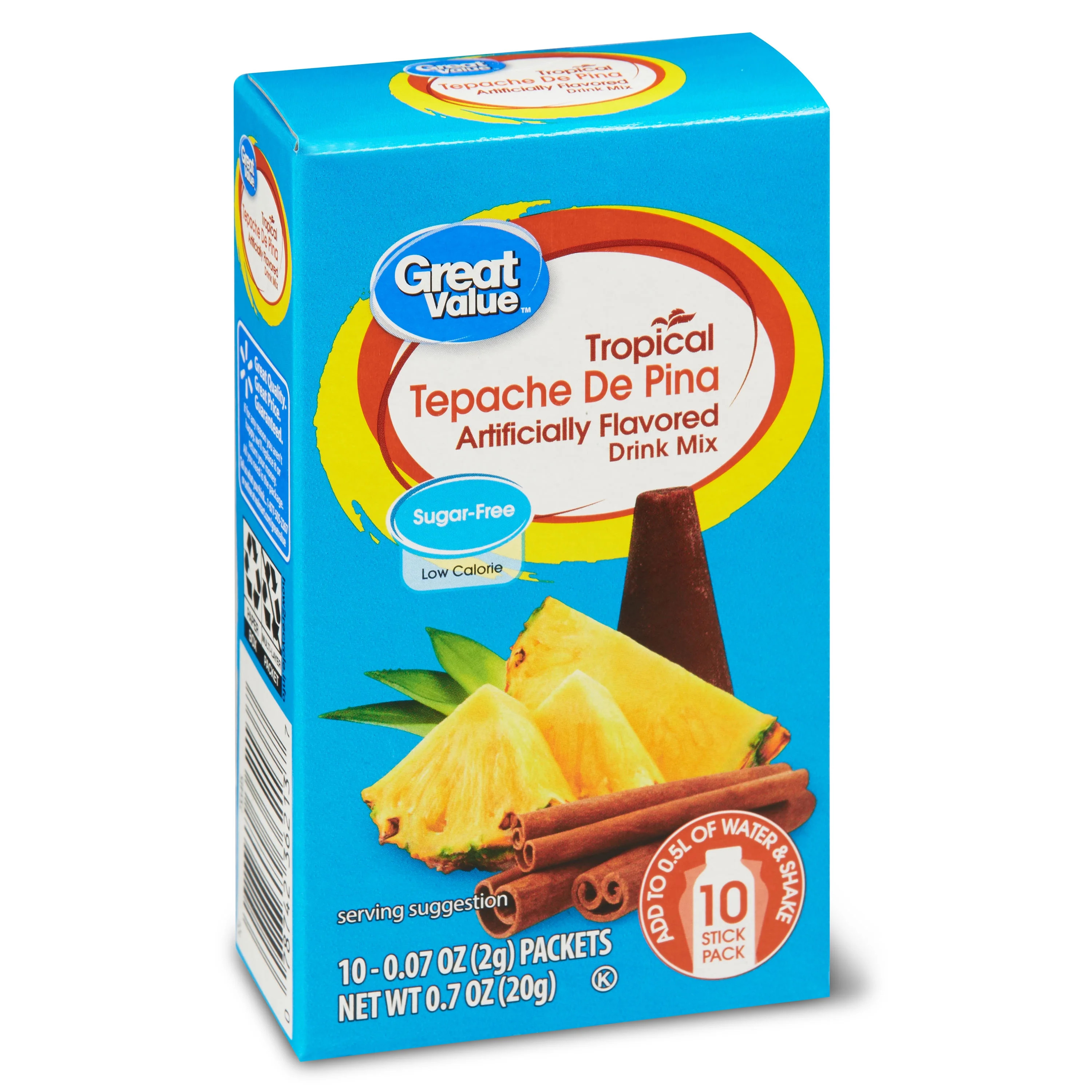 Great Value Drink Mix, Tropical Tepache De Pina, 0.7 oz, 10 Count | Walmart (US)