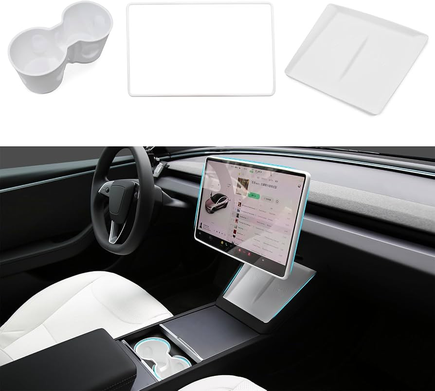 TOPABYTE 3PCS Center Console Accessories for Tesla New Model Y Juniper 2026 2025 Model 3 Highland... | Amazon (US)