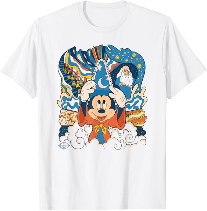 Disney Fantasia Mickey Mouse Sorcerer’s Apprentice Retro T-Shirt | Amazon (US)