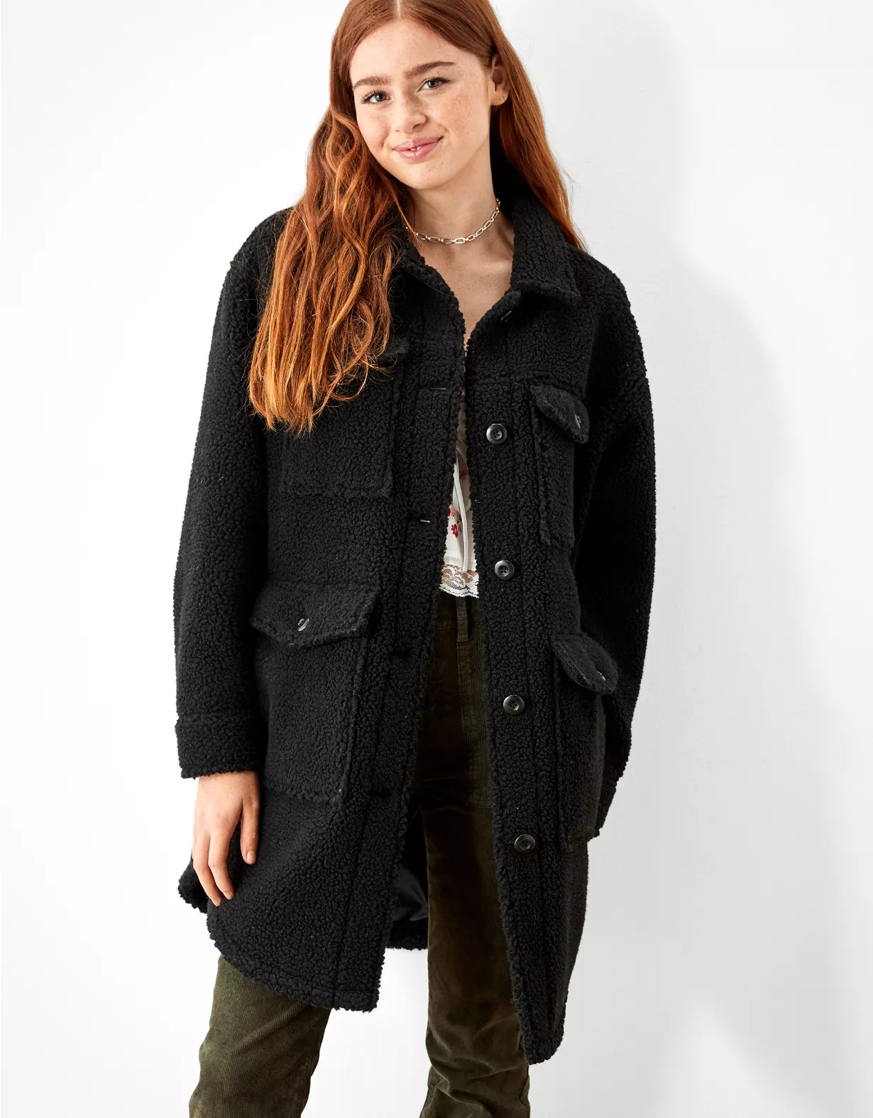 AE Long Sherpa Coat | American Eagle Outfitters (US & CA)