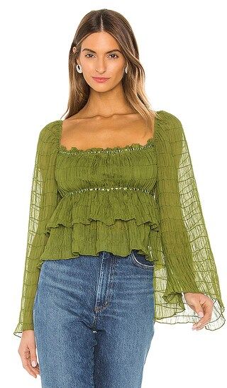 Lucy Top in Moss Green | Revolve Clothing (Global)