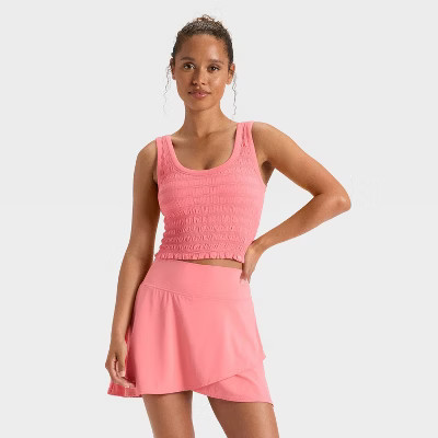Women's Smocked Support Cropped Tank Top - JoyLab™ | Target