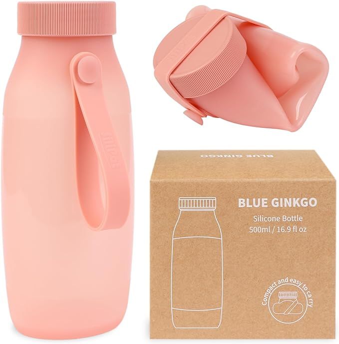 BLUE GINKGO Collapsible Water Bottle | Lightweight Foldable Water Bottles for Travel, Hiking, Cam... | Amazon (US)