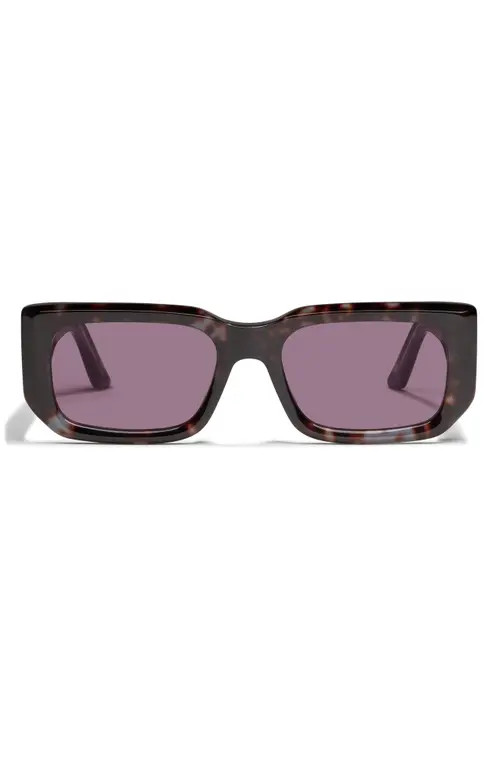 QUAY Tell Me More 54mm Square Sunglasses in Hazy Tortoise /amethyst at Nordstrom | Nordstrom