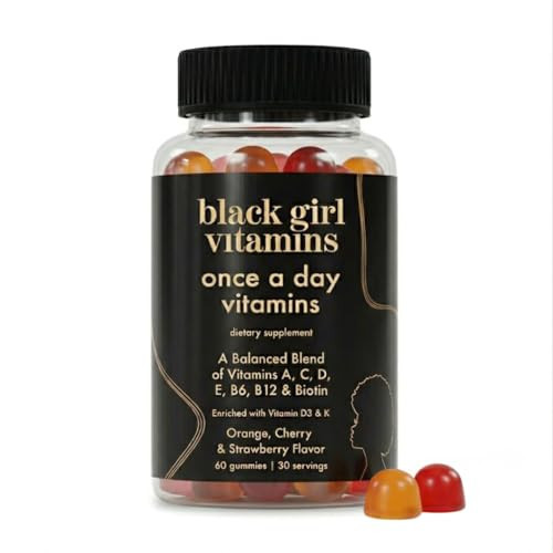 Black Girl Vitamins Once a Day - Womens Multivitamin Gummy - Vitamin A, B, C, E and Zinc. Multivitamin for Women, Immune Support. Vegan, Gluten-Free. Made in The USA (30 Day Supply, Strawberry) | Amazon (US)