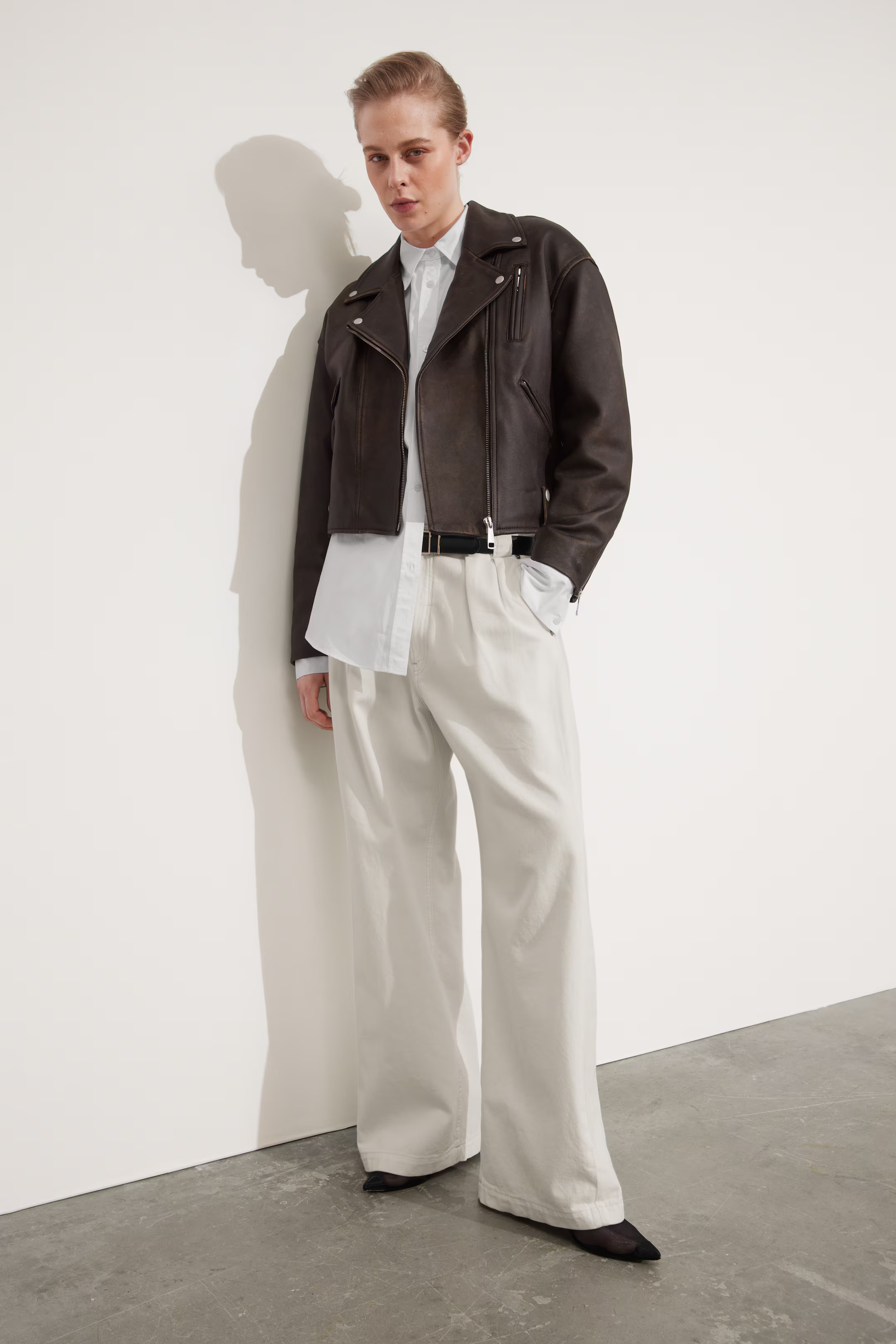 Oversized Biker Leather Jacket | H&M (UK, MY, IN, SG, PH, TW, HK)