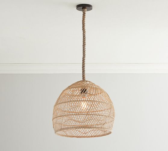 Flora Rattan Pendant (19"-23") | Pottery Barn (US)