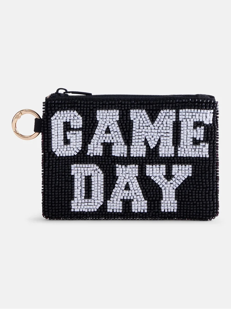 No Boundaries Women\u2019s Game Day Beaded Pouch, Black | Walmart (US)
