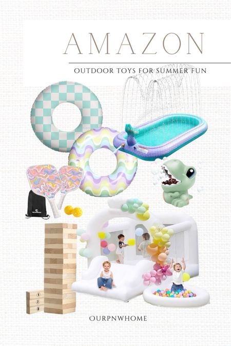 Top Amazon outdoor toy finds for summer!

Summer toys, water toys, pool toys, pool floats, inter tubes, splash pads, kids sprinklers, bubble machine, giant Jenga, pickle ball set, backyard bbq toys, bounce house, kids party, summer activities

#LTKKids #LTKSeasonal #LTKFamily