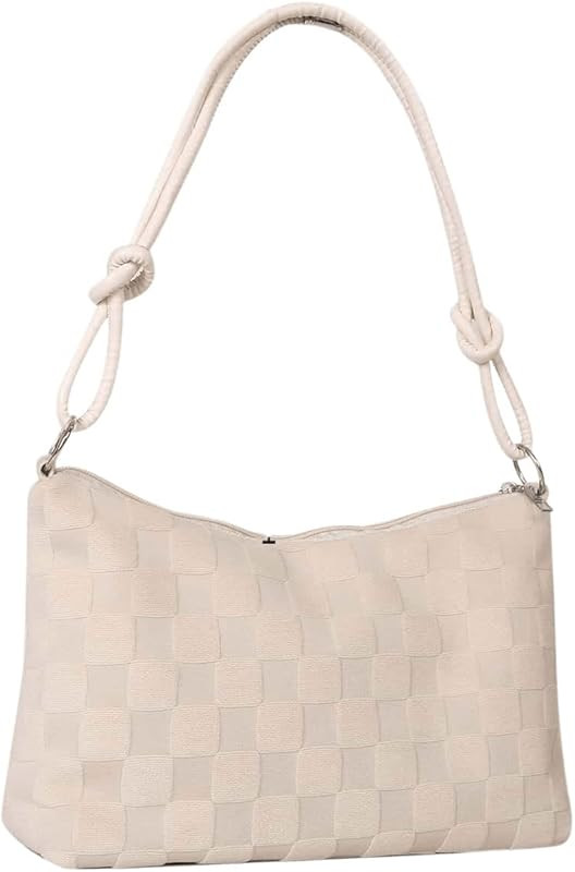SweatyRocks Women's Hobo Purse Checkered Zip Up Shoulder Bag Casual Handbag | Amazon (US)