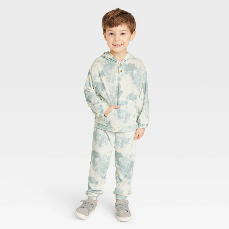 Grayson Collective Toddler Tower Terry Hoodie & Jogger Set - Teal Blue | Target