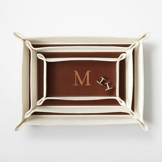 Canvas and Leather Catchall Tray | Mark and Graham
