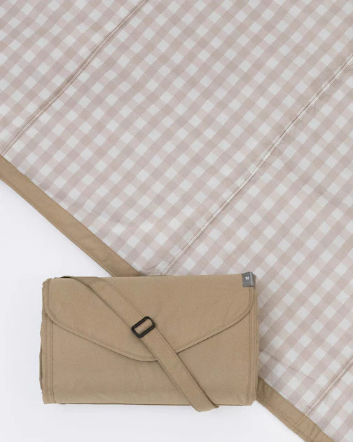 Outdoor Blanket - Beige Buffalo Check | Little Unicorn