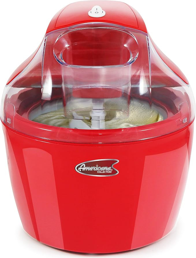 Americana EIM-1400R 1.5 Qt Freezer Bowl Automatic Easy Homemade Electric Ice Cream Maker, Ingredi... | Amazon (US)