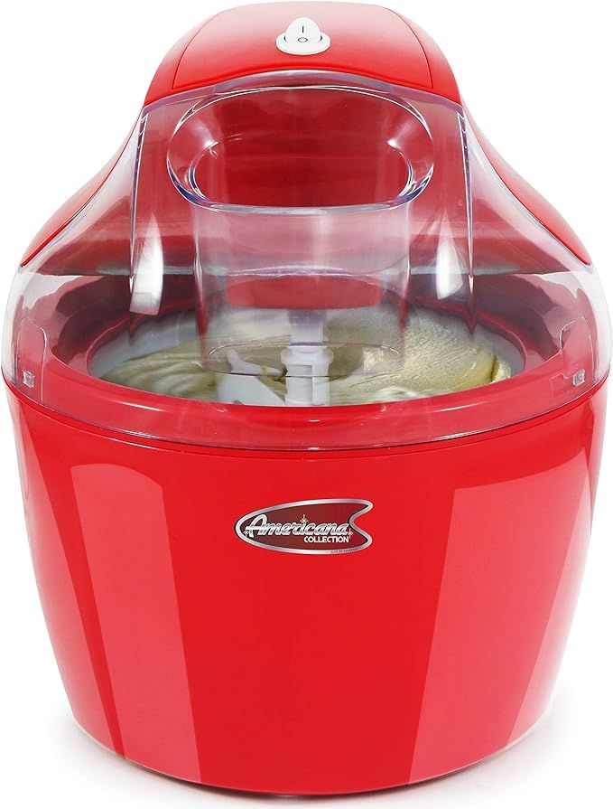 Americana EIM-1400R 1.5 Qt Freezer Bowl Automatic Easy Homemade Electric Ice Cream Maker, Ingredi... | Amazon (US)
