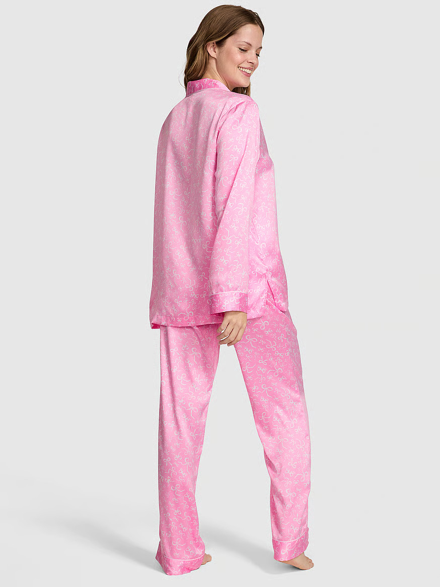 Buy PINK x LoveShackFancy Satin Long Pajama Set, Sunrise - Order Pajamas Sets online - PINK US | Victoria's Secret (US / CA )