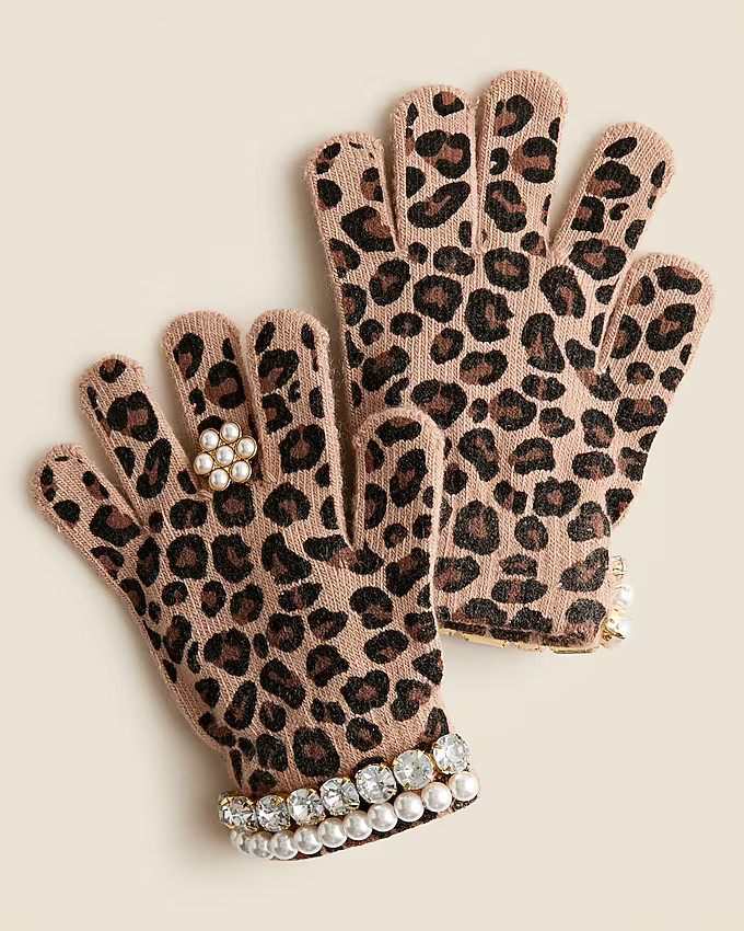 Super Smalls X Crewcuts girls' embellished leopard gloves | J. Crew US