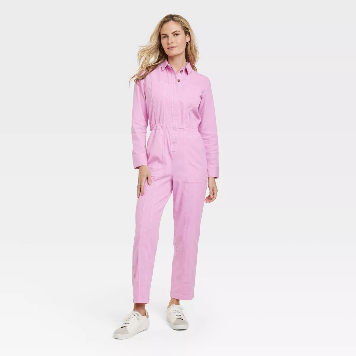 Women's Button-Front Coveralls - Universal Thread™ Pink 8 | Target