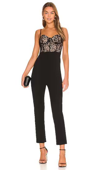 Sylvia Jumpsuit in Black Lace | Revolve Clothing (Global)