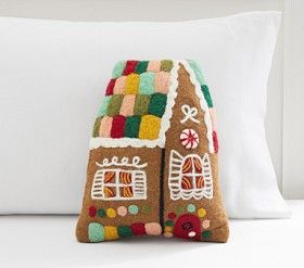 Rifle Paper Co. Gingerbread Felt Pillow | Pottery Barn Kids