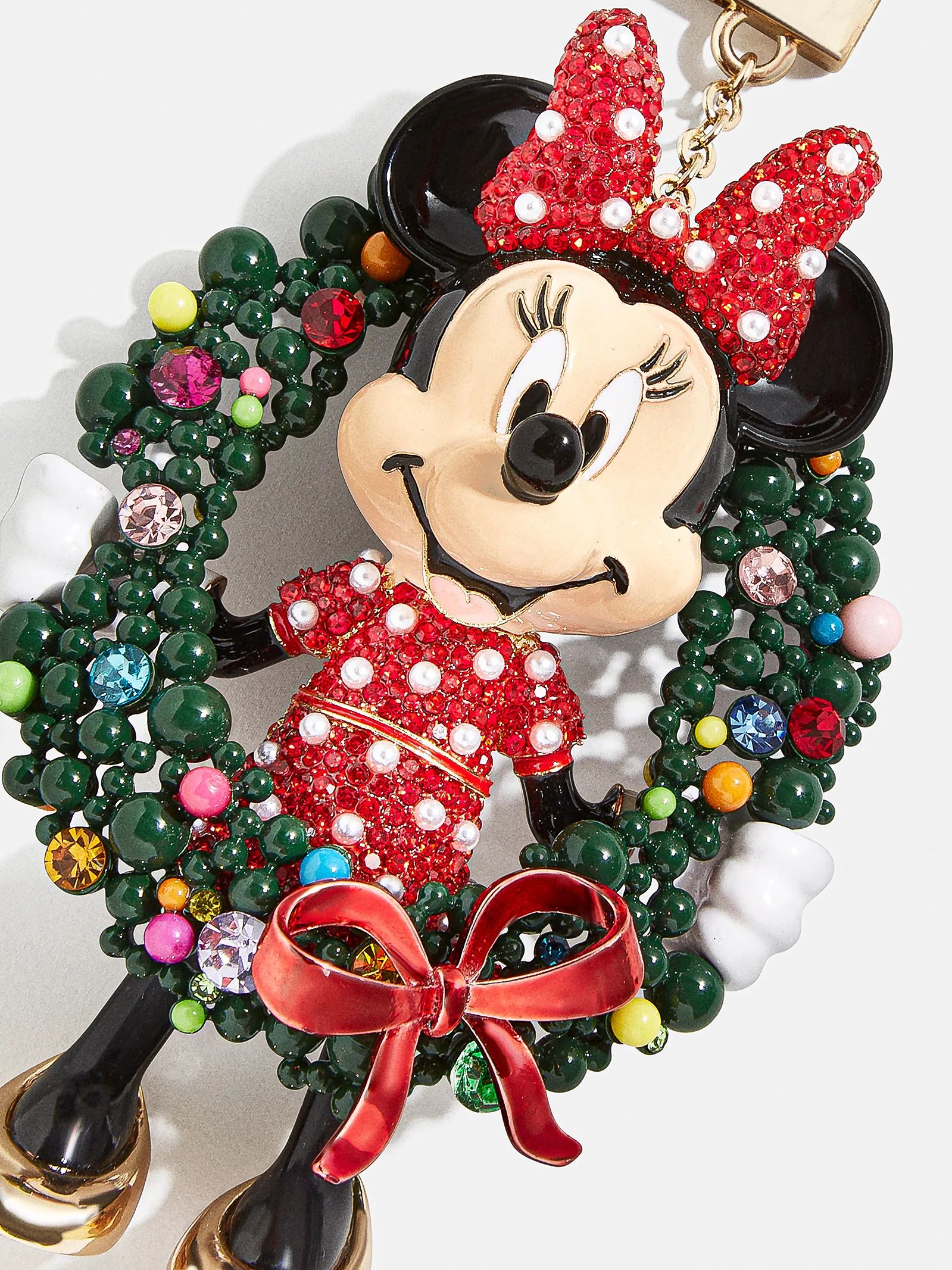 Minnie Mouse Holiday Welcome Wreath Disney Bag Charm - Minnie Mouse Holiday Wreath | BaubleBar (US)