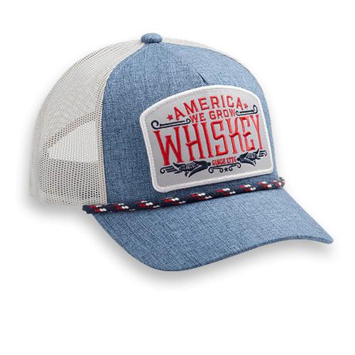 We Grow Whiskey Hat-Blue/White | Rural Cloth