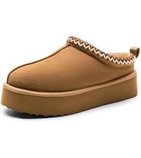 DREAM PAIRS Women's Platform Slippers Genuine Suede Slip-on Warm FuzzyEasy Autumn Winter Fluffy C... | Amazon (US)