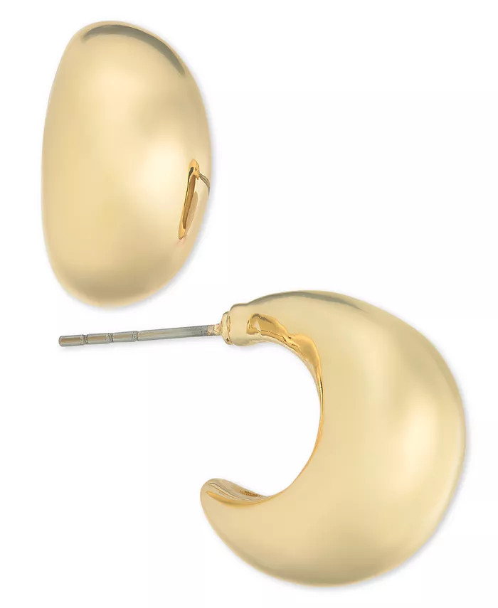 On 34th Small Sculptural C-Hoop Earrings, 0.65 | Macy's