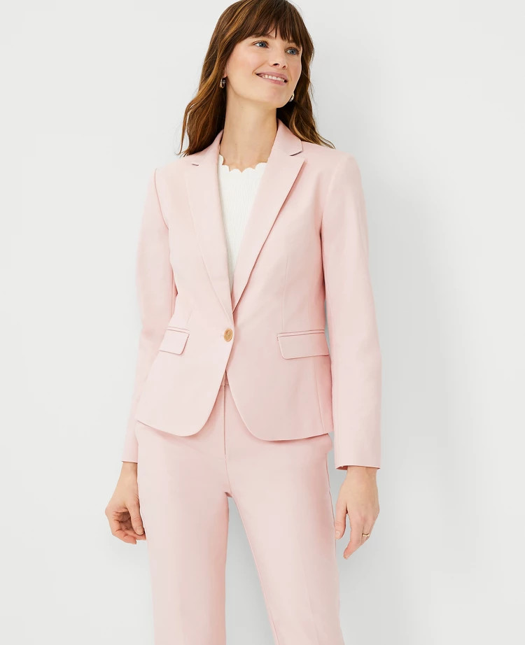 The Shorter One Button Blazer in Stretch Cotton | Ann Taylor (US)