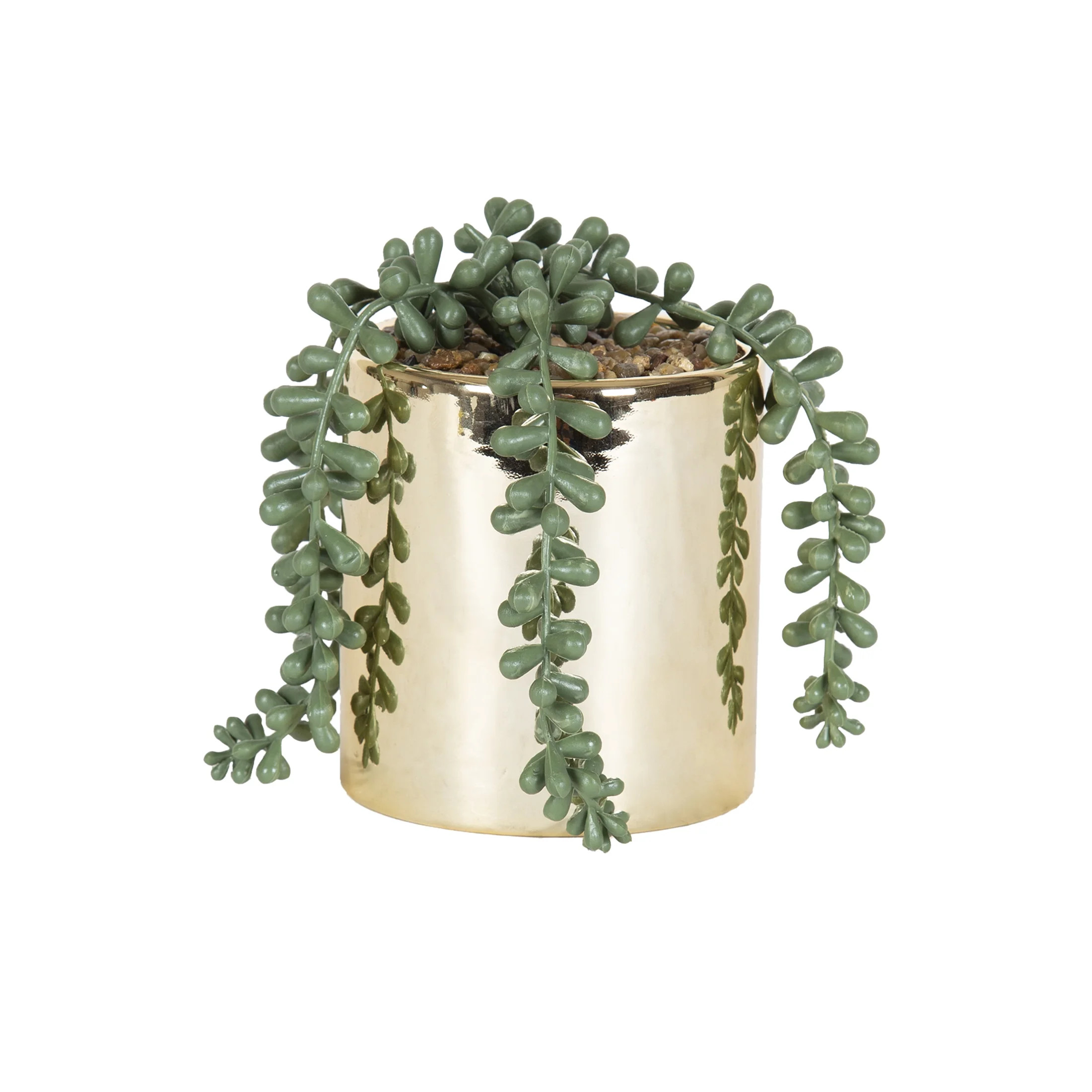 Mainstays 5" H Artificial Pearl Succulent Plant in Gold Ceramic Pot | Walmart (US)
