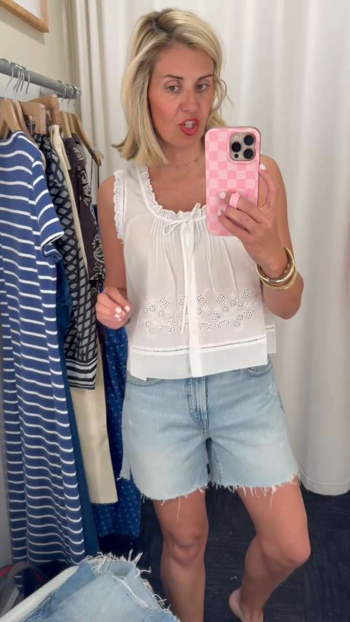 #LTKxMadewell 20% off sitewide! These shorts are a bit longer, I would not size down in these! I am wearing size 27. Cute little slits on the size. 

 #LTKxMadewell #LTKootd #LTKSaleAlert