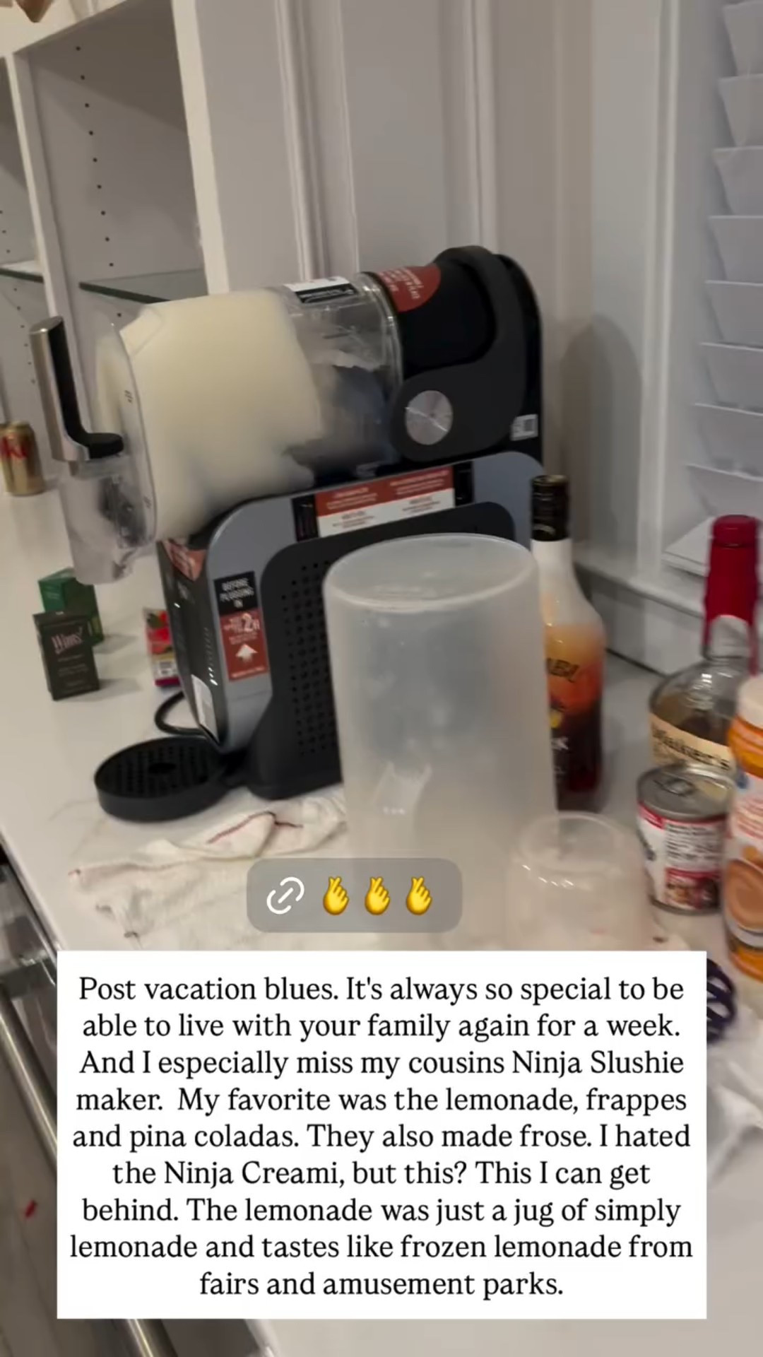 Post vacation blues really got me this week. I also really miss my cousin’s Ninja slushi machine. This was just a jug of lemonade and it tasted just like the frozen lemonade from a fair. 

#LTKSummerEdit #LTKSeasonal #LTKHome