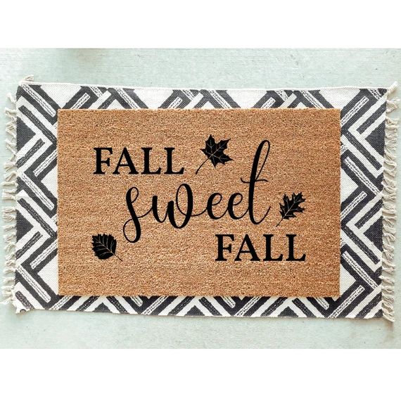 Fall Sweet Fall Doormat / Fall / Autumn Door Mat / Welcome Mat / Pumpkin / Leaf / Housewarming / ... | Etsy (US)