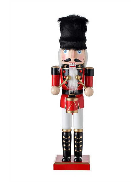 David Jones 35cm Wooden Red Drummer Nutcracker | David Jones | David Jones (Australia & New Zealand)