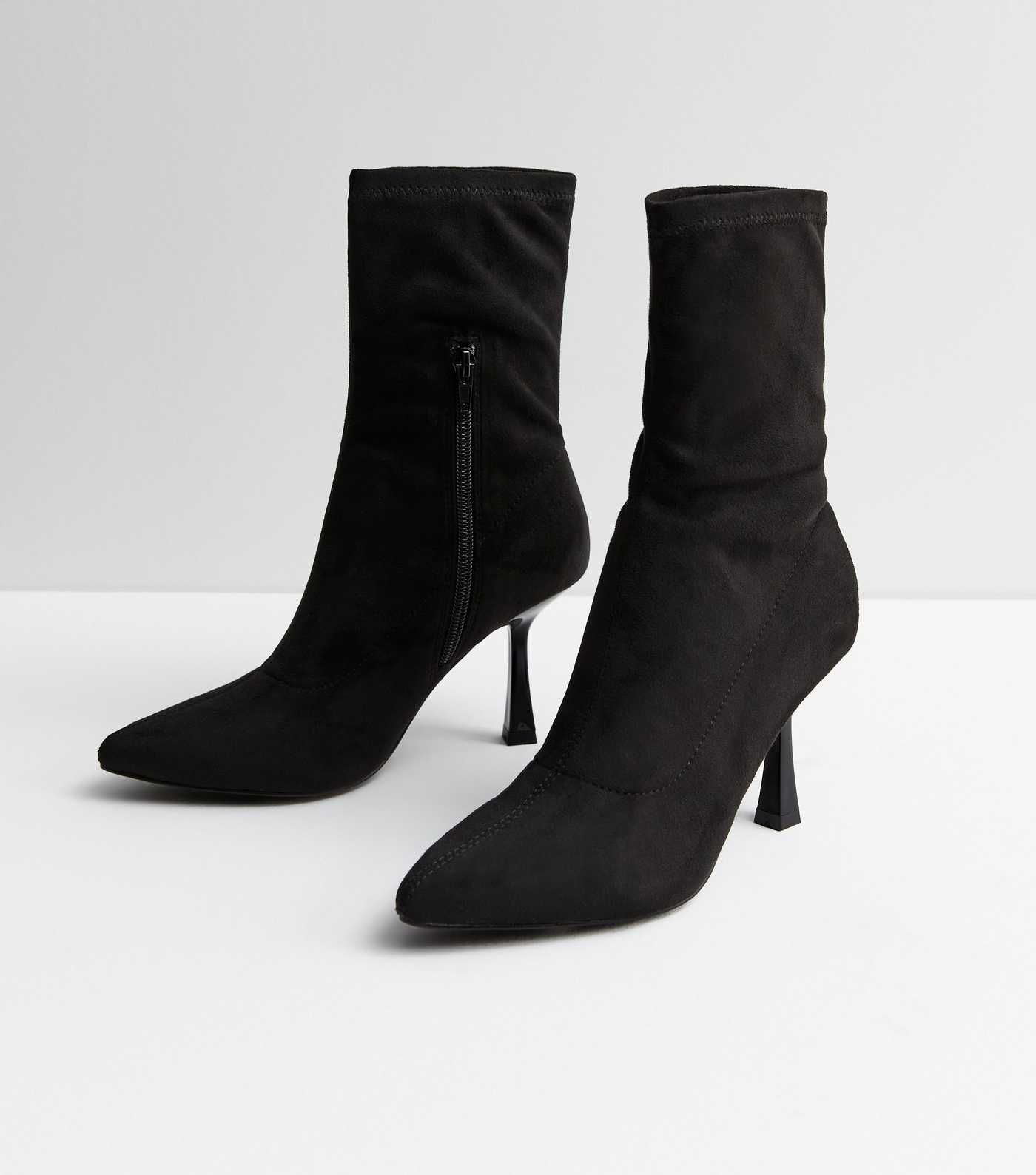 Black Suedette Stiletto Heel Ankle Boots
						
						Add to Saved Items
						Remove from Saved ... | New Look (UK)