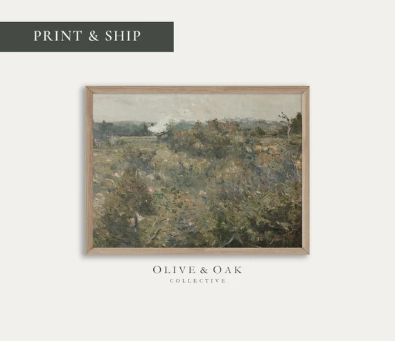 MAILED Green Landscape Painting / Fine Art PRINT / Cottage - Etsy | Etsy (US)