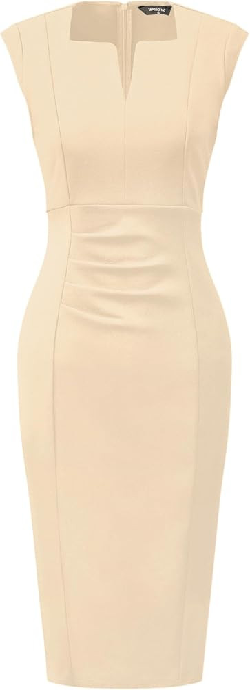 Allegra K Women's Sheath Dress Pencil Work Sleeveless Professional Office Dresses | Amazon (US)