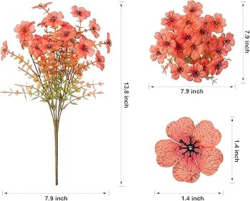 Artificial Fall Flowers Faux Mums for Outdoor Indoor Garden Home Decoration, Faux Flower Daisy wi... | Amazon (US)