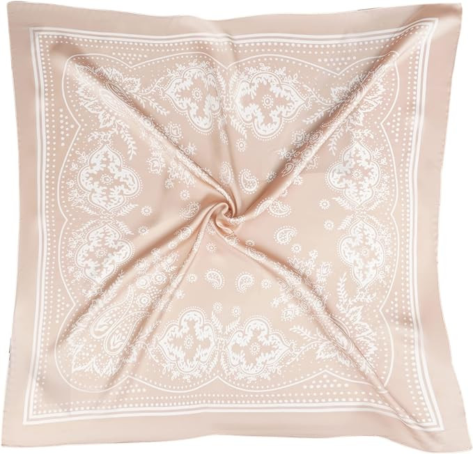VANLINKER 27.5 Inches Silk Head Scarf for Women Men Vintage Bandanas Satin Hair Scarf Silk Wrap N... | Amazon (US)