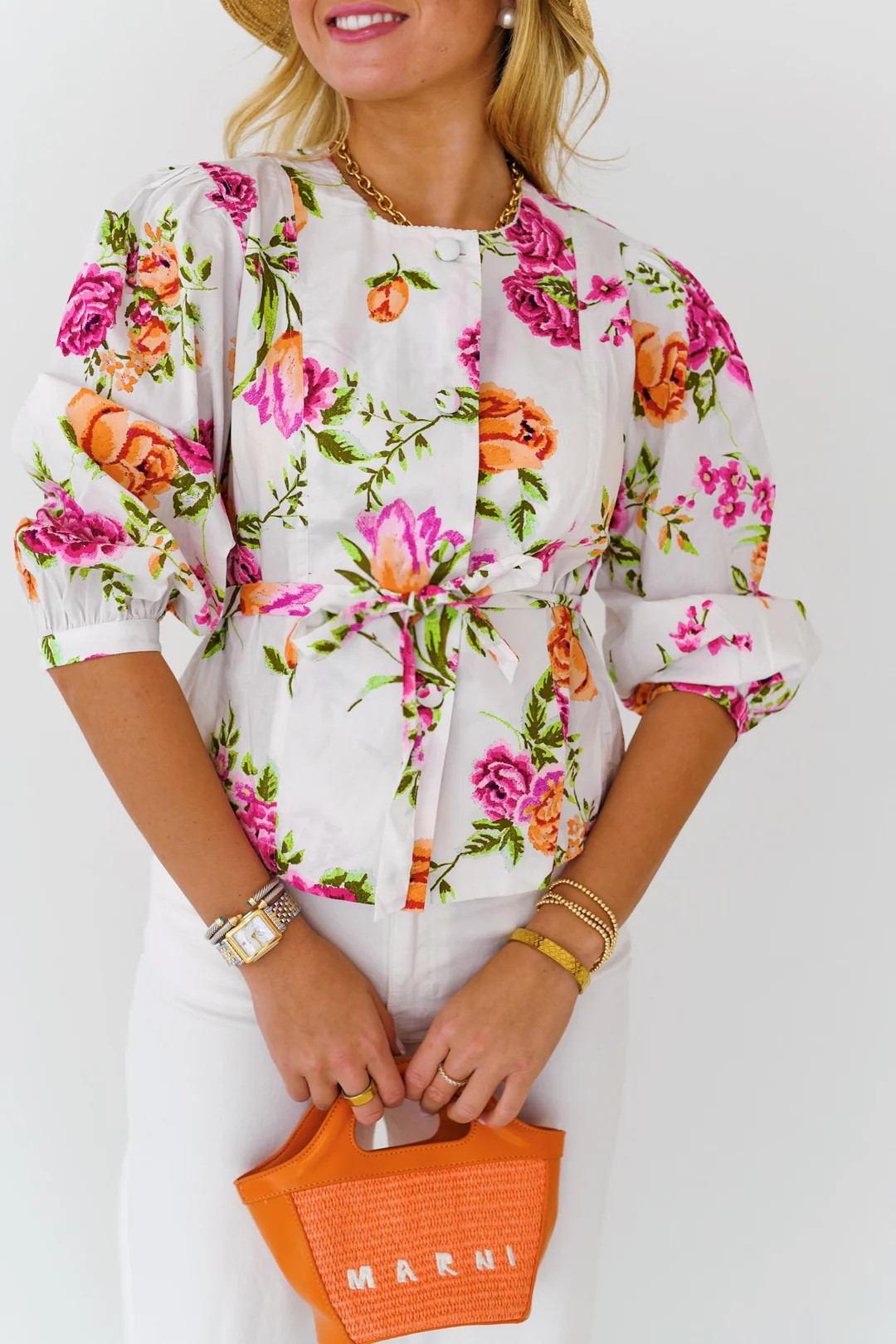 Raelynn Floral Shirt - White/Floral | Fancyd Boutiqe