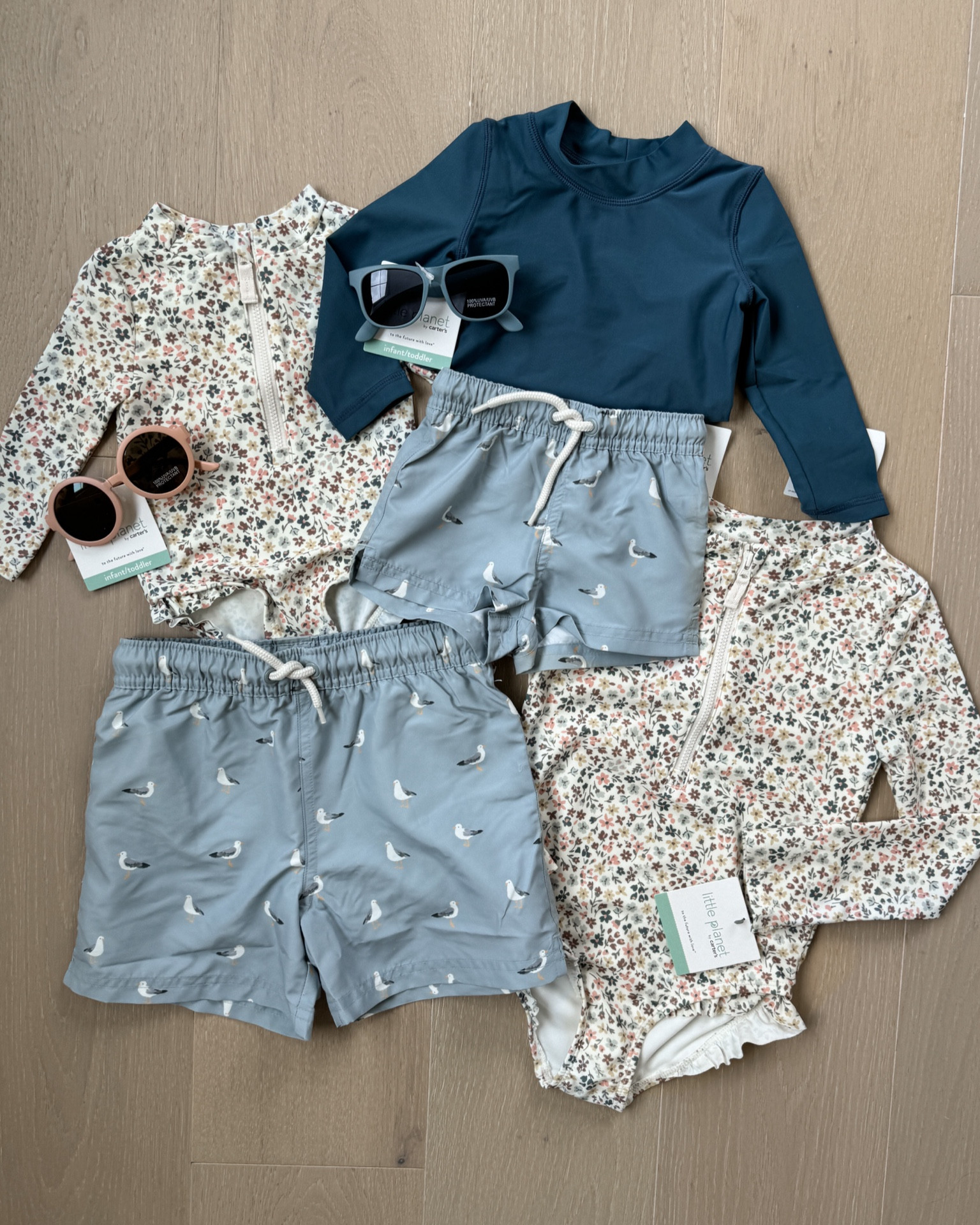 Kids matching swimwear from Carter’s Little Planet line. They have the cutest stuff! Their sizes go from baby to toddler to kid so a ton of different size options! My kids are 6, 4, and 8 month twins.

#LTKkids #LTKfamily #LTKbaby