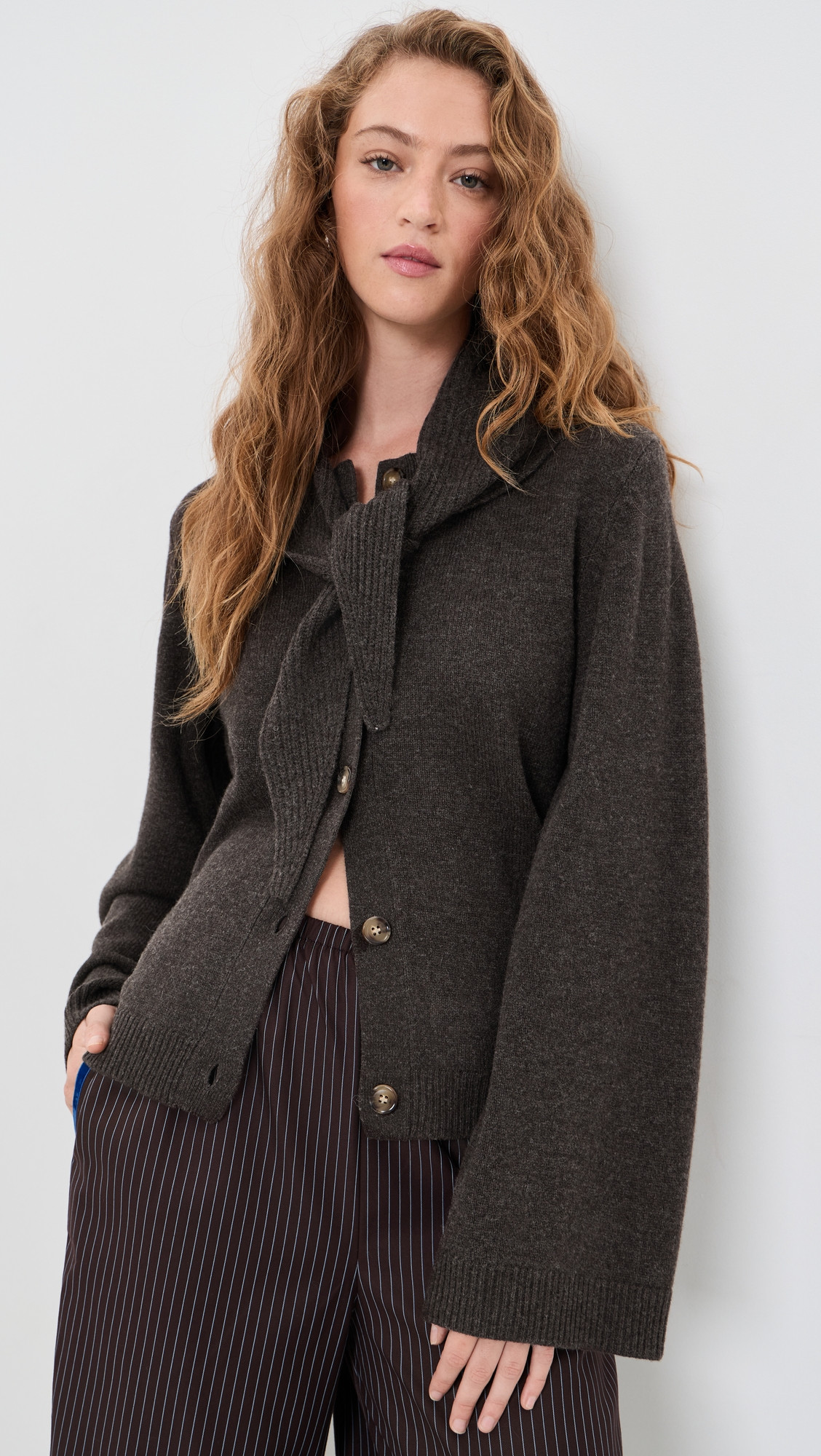 BAUM UND PFERDGARTEN Clarine Knit Cardigan Coffee Brown XS | Shopbop