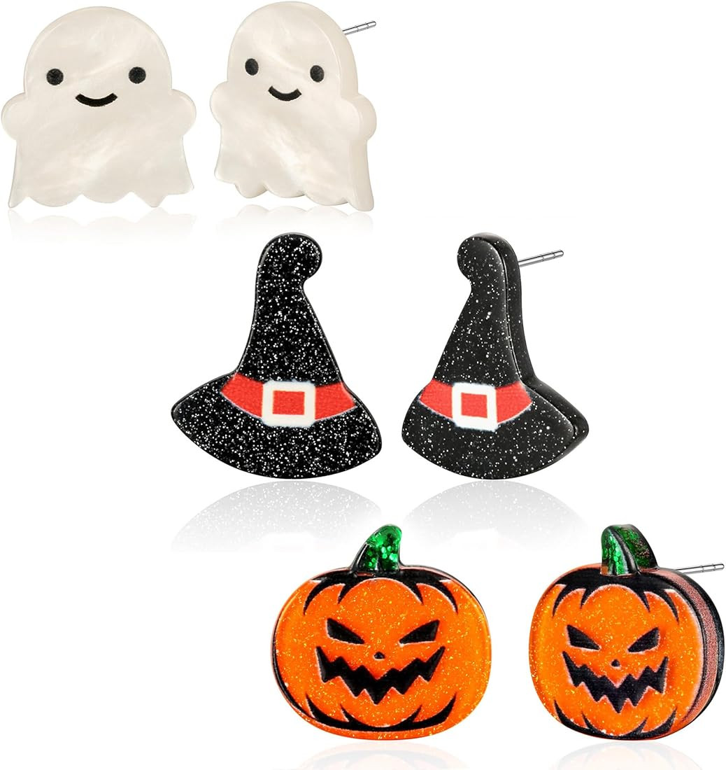 LILIE&WHITE Halloween Earrings For Women Witch Hat Dangle Earrings Pumpkin Dangle Earrings Black ... | Amazon (US)