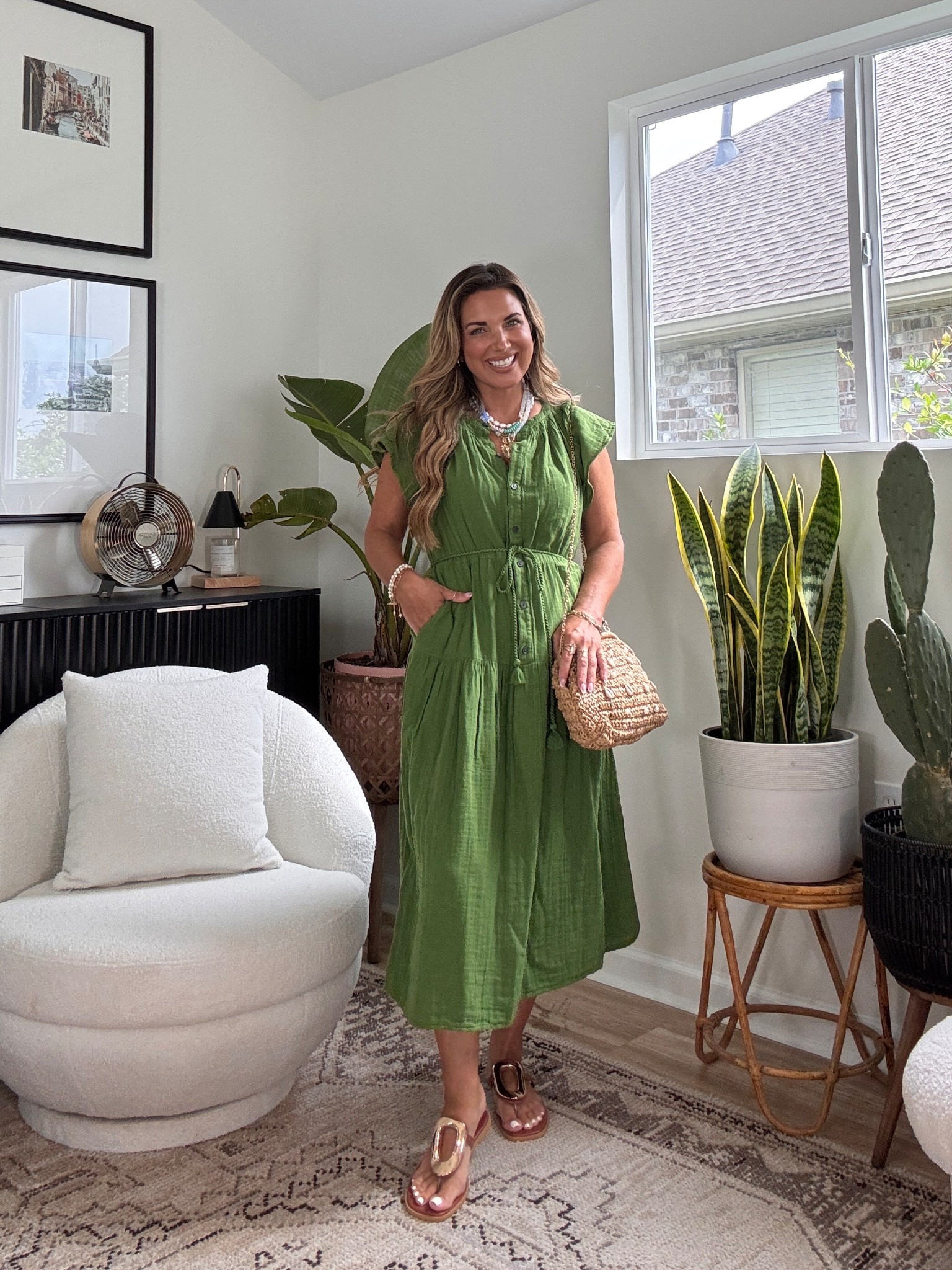 Walmart gauze midi dress only $20~  10/10!!!!! Comes in other colors too. The pink is so pretty!! 
Perfect for vacation, church, date night, etc. Wearing size small in dress. 

#vacationdress #walmartdress 

#LTKSummerEdit #LTKOver40 #LTKSeasonal